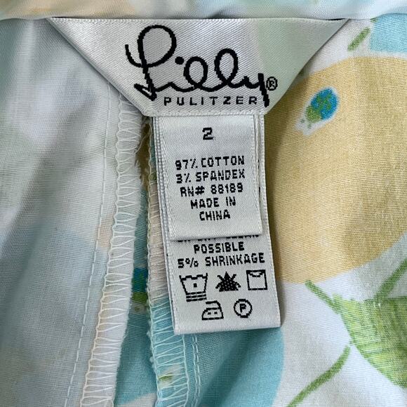 Lilly Pulitzer Vintage White Label Capri Pants Lemons Blueberry Luscious Print 2 - Picture 3 of 3